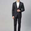 Men Black & Blue Checked Slim Fit Formal Single Breasted Suit