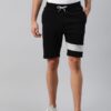 Men Black & Grey Melange Colourblocked Slim Fit Cotton Training Sports Shorts