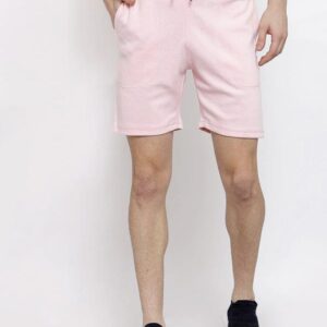 Men Pink Slim Fit Mid-Rise Sports Shorts