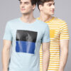 Men Pack of 2 Striped Round Neck Pockets Slim Fit T-shirt