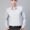 Men Grey Semi Slim Fit Solid Formal Shirt
