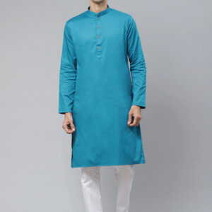 Men Blue Regular Pure Cotton Kurta with Pyjamas