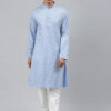 Men Blue Paisley Printed Regular Pure Cotton Kurta with Pyjamas