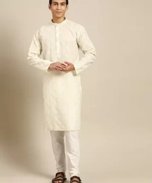 Men Ethnic Motifs Printed Regular Kurta with Churidar