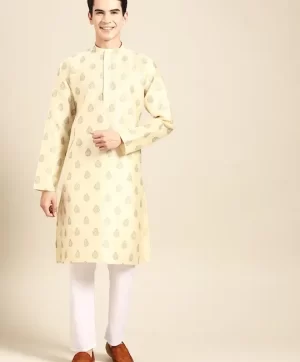 Men Ethnic Motifs Printed Regular Kurta with Pyjamas