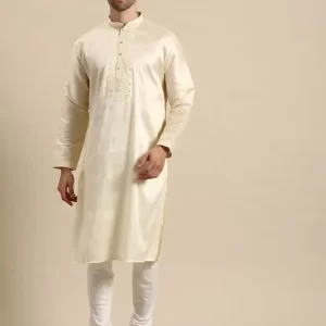 Men Ethnic Motifs Yoke Design Regular Kurta with Churidar