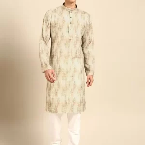 Men Printed Regular Kurta with Churidar