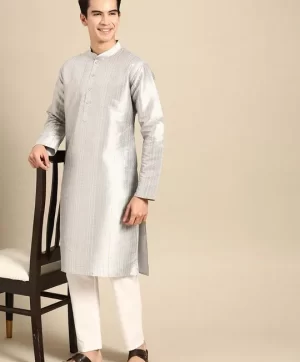 Men Striped Regular Kurta with Pyjamas