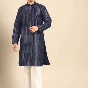 Men Striped Regular Kurta with Pyjamas