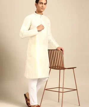 Men Striped Regular Kurta with Pyjamas