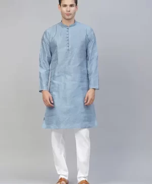 Blue woven design Kurta with Pyjamas