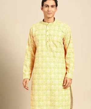 Ethnic Motifs Embroidered Cotton Kurta