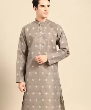 Ethnic Motifs Embroidered Mandarin Collar Regular Kurta