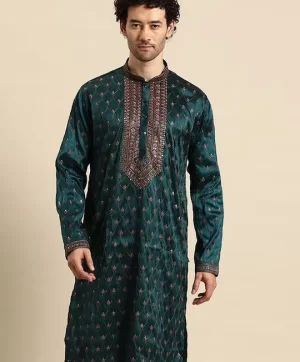 Ethnic Motifs Embroidered Sequinned Kurta