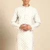 Ethnic Motifs Printed Mandarin Collar Long Sleeves Straight Kurta