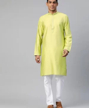 Men Embroidered Regular Kurta with Pyjamas