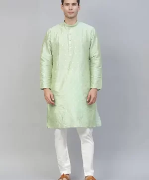 Green printed Kurta with Pyjamas