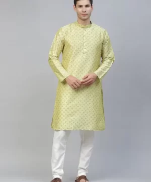 Green printed Kurta with Pyjamas