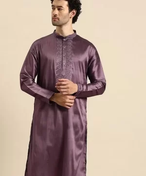 Mandarin Collar Thread Work Kurta