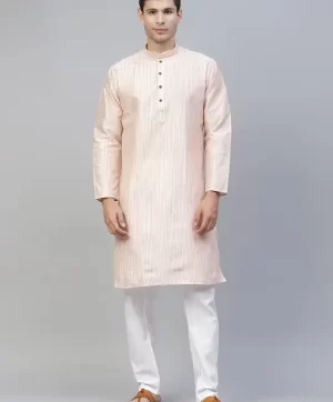 Men Pink Chikankari Kurta