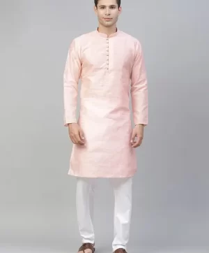 Men Pink Kurta with Pyjamas