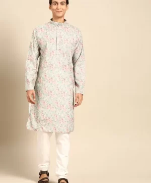 Men Ethnic Motifs Printed Regular Kurta with Churidar