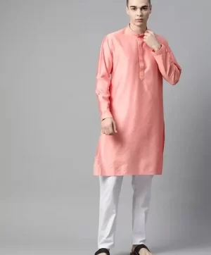 Embroidered Regular Kurta with Pyjamas