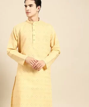 Striped Pure Cotton Straight Kurta