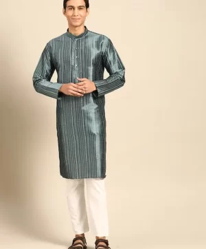 Men Striped Regular Kurta with Pyjamas