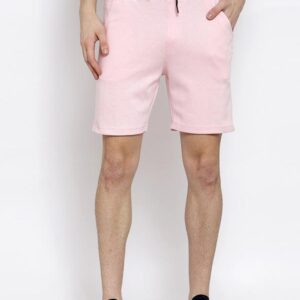 Men Pink Slim Fit Mid-Rise Regular Shorts