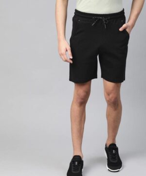 Men Black Solid Slim Fit Training Shorts