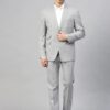 ManQ Men Grey Self Micro Checked Slim Fit Single-Breasted Suit
