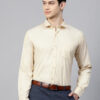Men Yellow Smart Slim Fit Self Design Formal Shirt