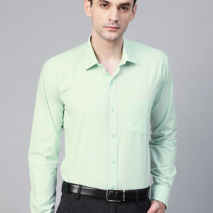 Men Sea Green Semi-Slim Fit Solid Formal Shirt