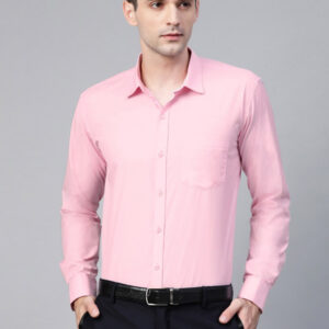 Men Pink Semi-Slim Fit Solid Formal Shirt