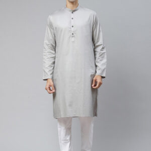 Men Grey Regular Pure Cotton Kurta with Pyjamas