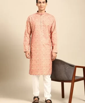 Men Ethnic Motifs Printed Regular Kurta with Churidar