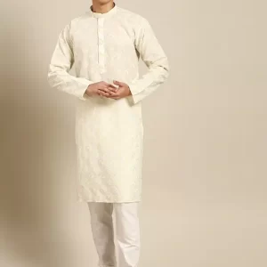 Men Ethnic Motifs Printed Regular Kurta with Churidar