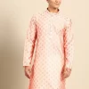 Ethnic Motifs Woven Design Mandarin Collar Regular Kurta