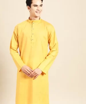 Geometric Woven Design Mandarin Collar Pure Cotton Straight Kurta