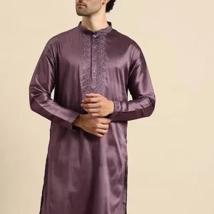 Mandarin Collar Thread Work Kurta