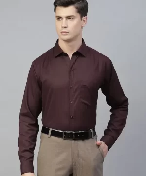 Men Maroon Smart Formal Shirt