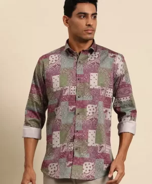 Men Multicoloured Smart Opaque Printed Casual Shirt